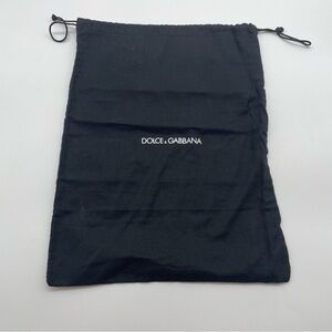 Dolce & Gabbana Drawstring Dust Bag Black Cotton Woven with White Logo